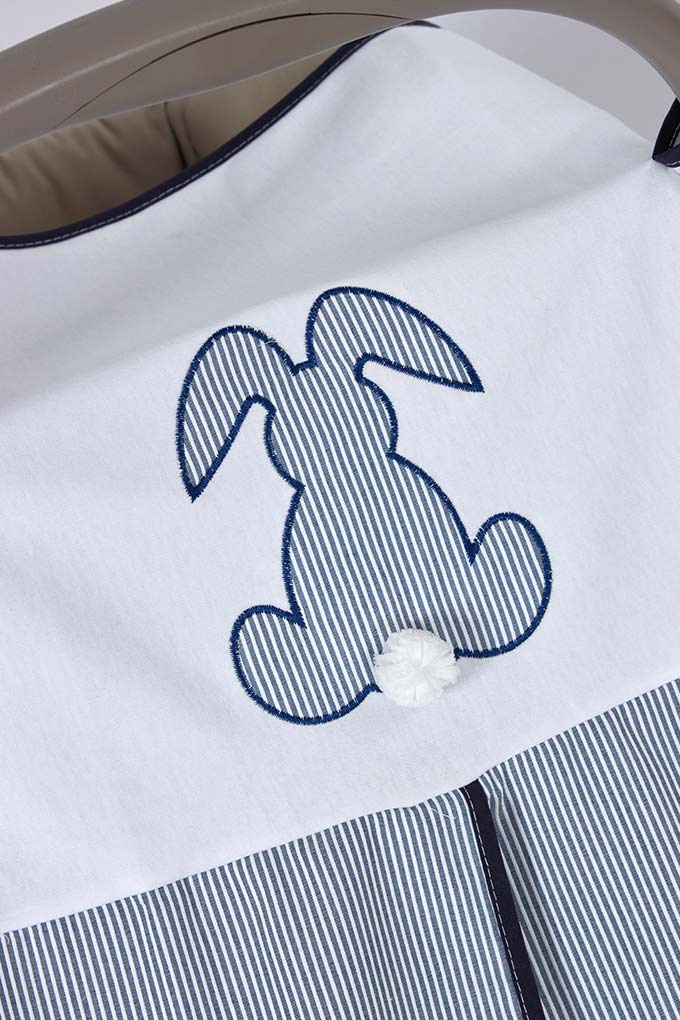Bunny w/ Pompom Baby Car Seat Burp Cloth