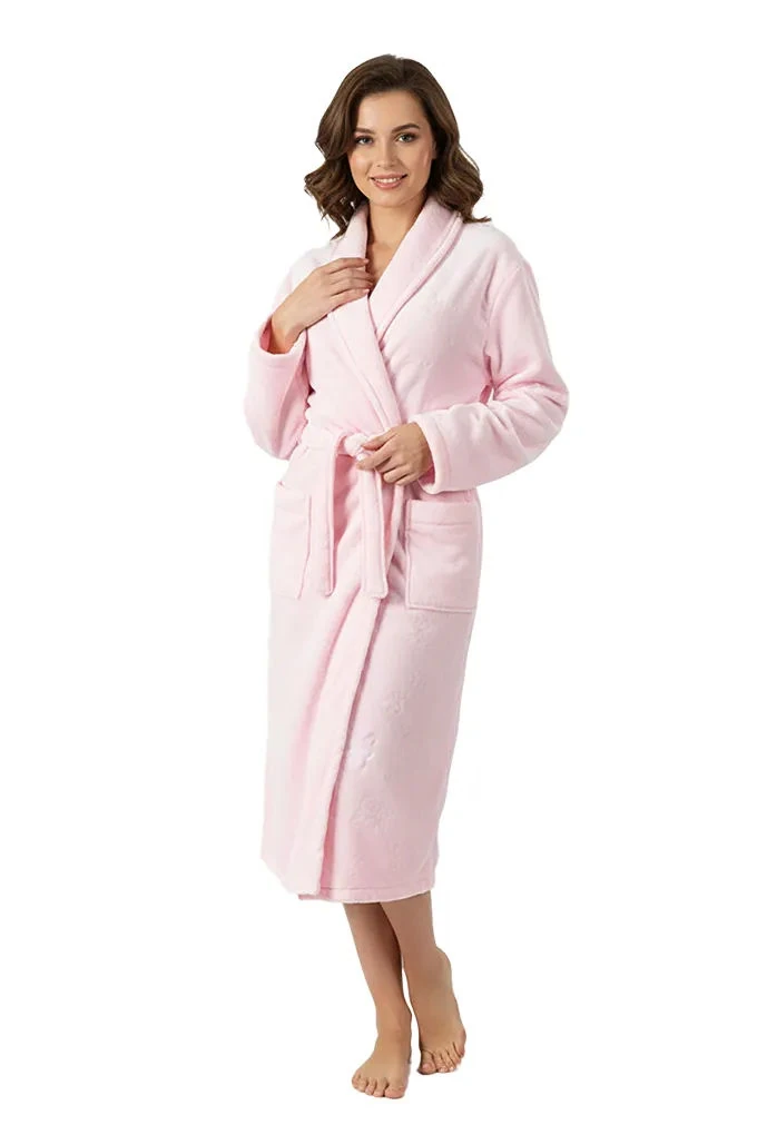 Little Bears Woman Jacquard Coral Robe