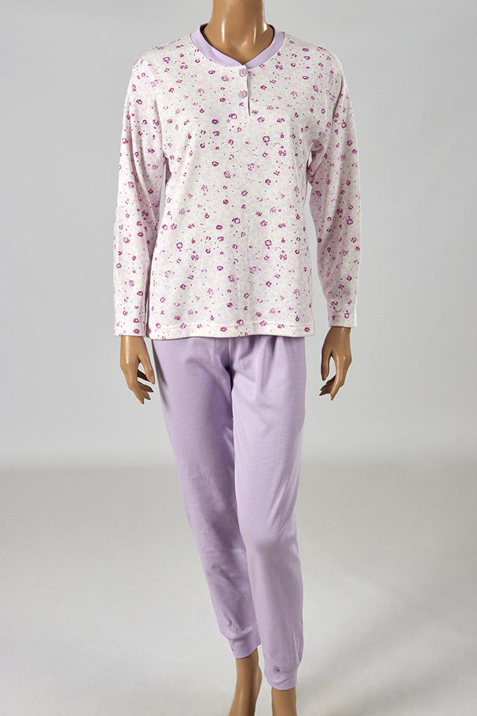 Pijama Estampado Cardado Senhora Flores_1