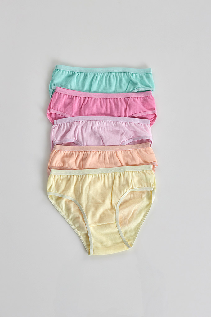 Girl Colorful Plain Bikini Knickers
