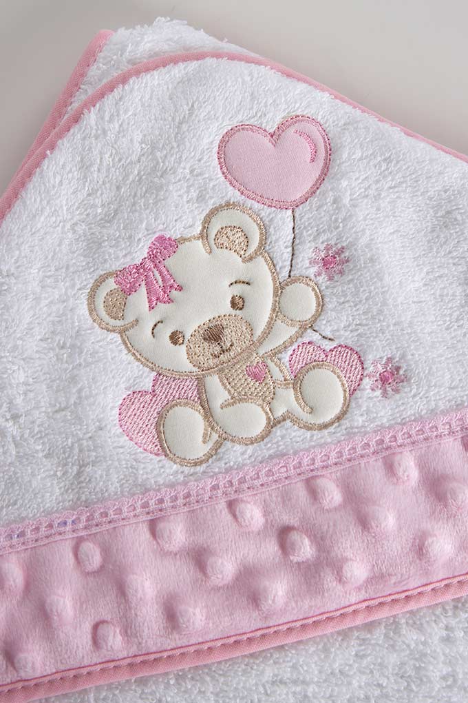 Bear w/ Balloon Embroidered Baby Towel