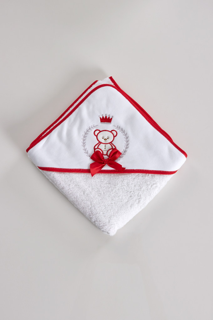 Prince Bear Embroidered Baby Towel