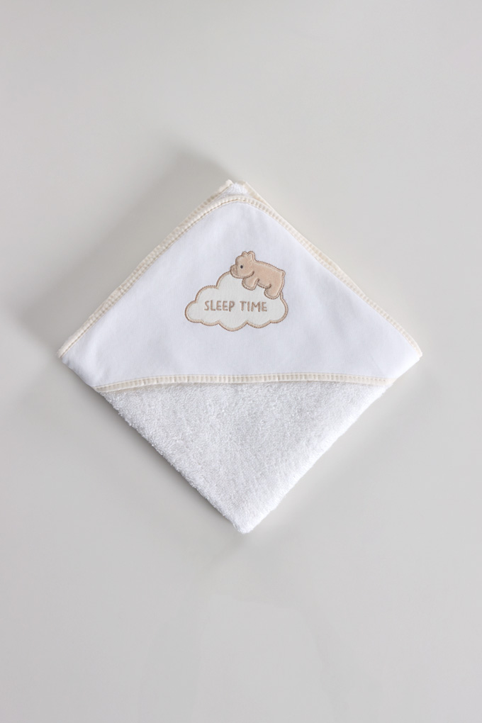 Sleep Time Embroidered Baby Towel