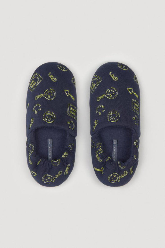 Smile Boy Embroidered Slippers