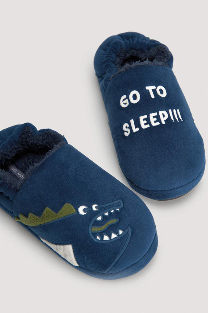 Go to Sleep Boy Slippers c/ Sherpa