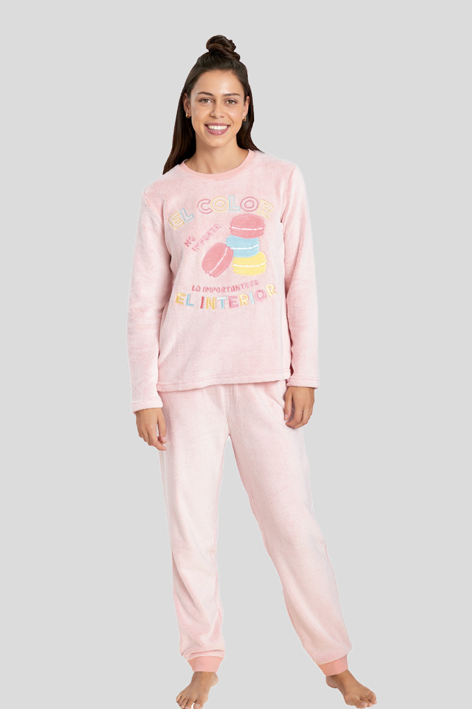 Macarrpns Woman Coral Pyjama Set