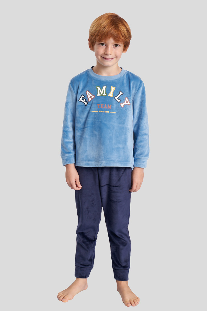 Family Boy Velvet Pyjama Set