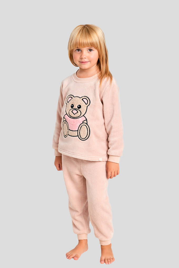 Little Bear Girl Coral Pyjama Set