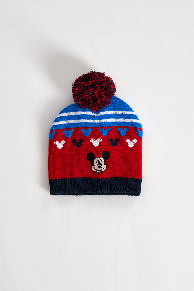 Mickey Boy Embroidered Knitted Beanie