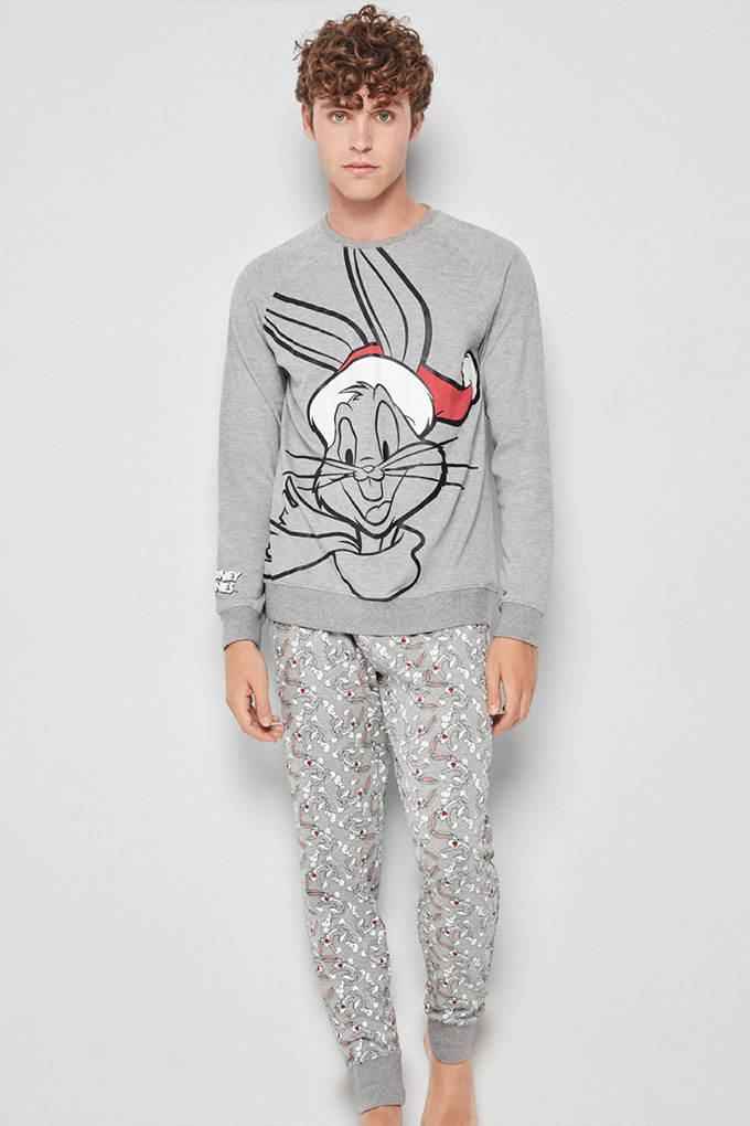 Pijama Estampado Homem Christmas Looney Tunes