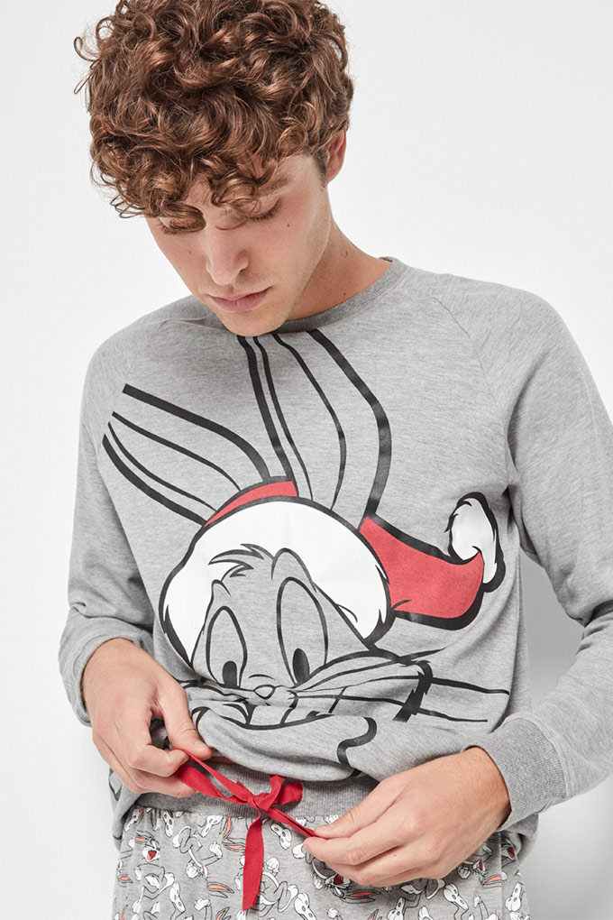 Christmas Looney Tunes Man Printed Pyjama Set