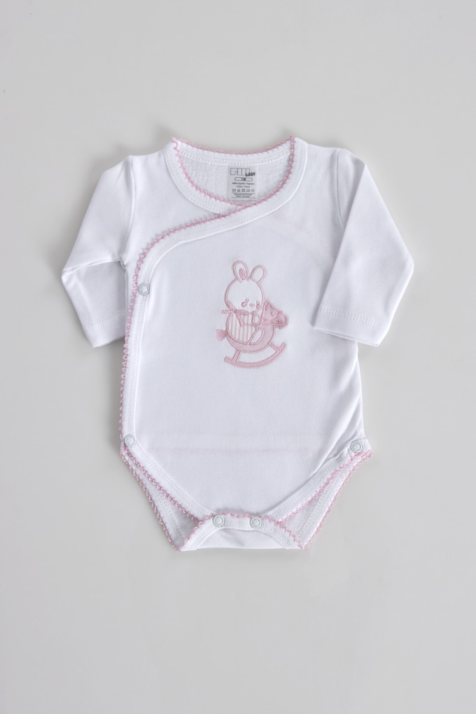 Bunny Thermal Open Side Embroidered Bodysuit