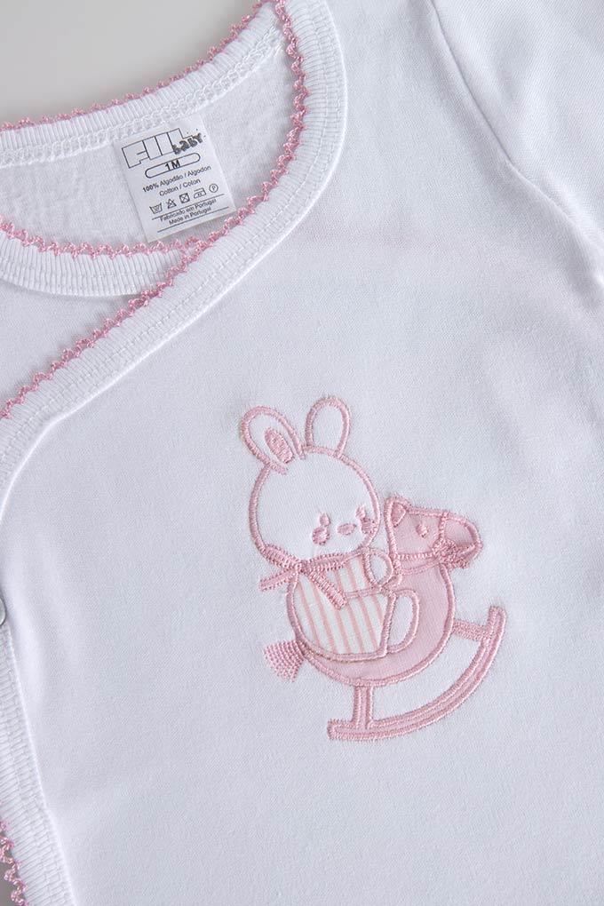 Bunny Thermal Open Side Embroidered Bodysuit