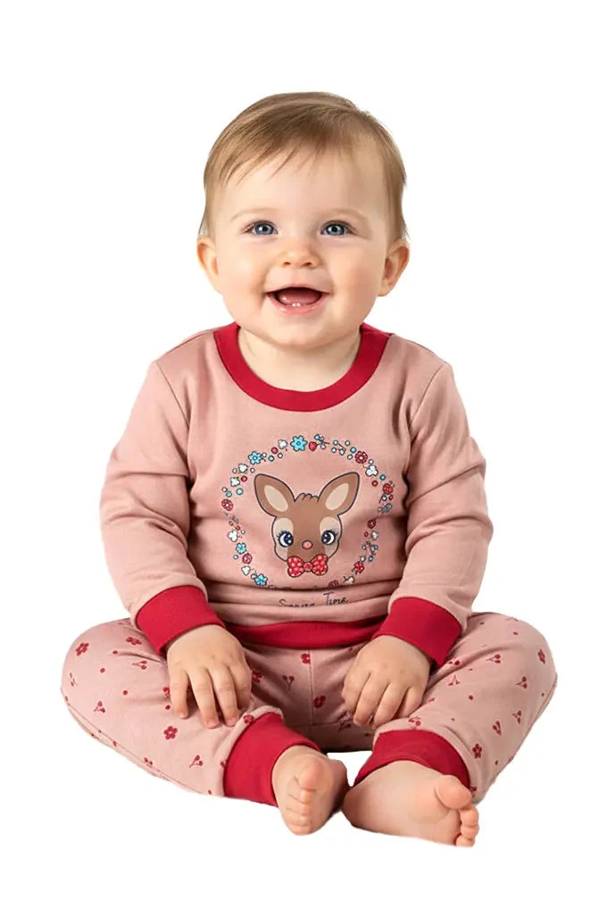 Spring Time Girl Thermal Printed Pyjama Set