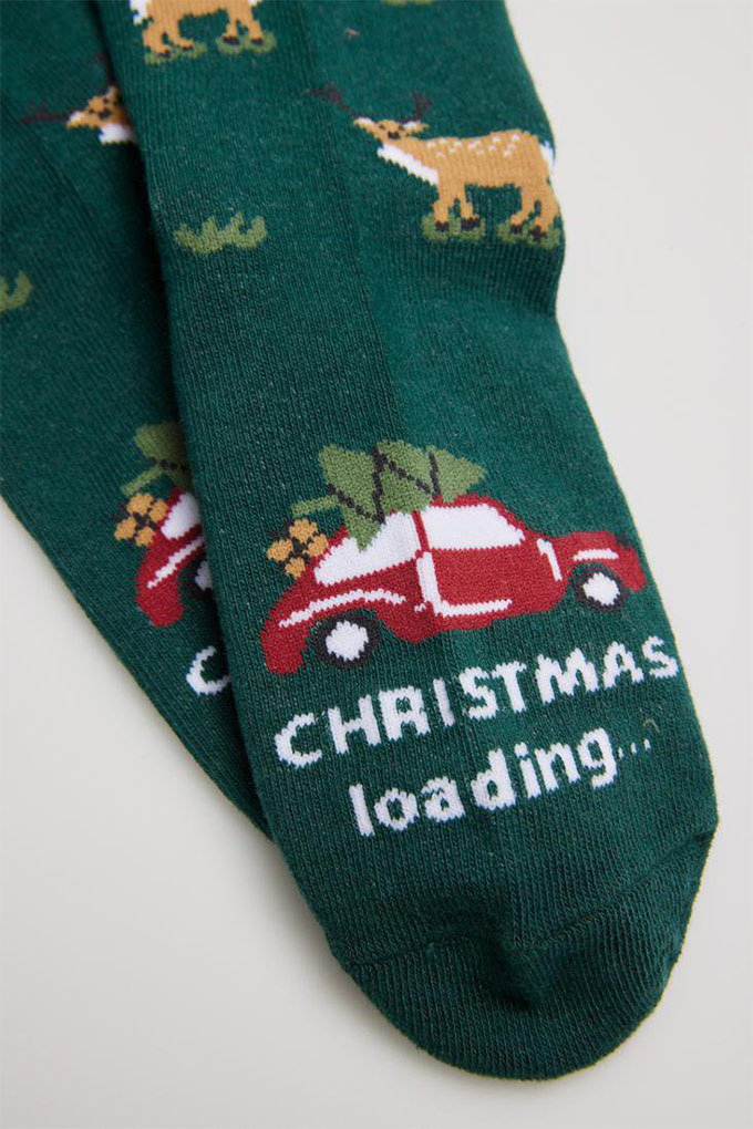 Christmas Loading Printed Socks w/ Soft Cuffs