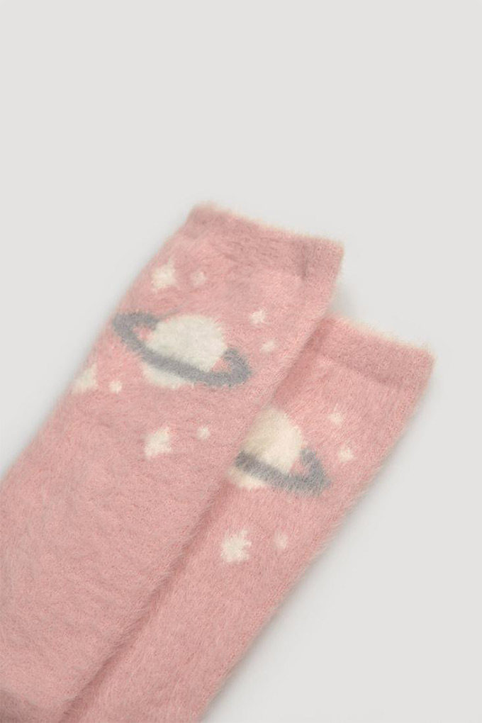 Woman Fur Printed Socks