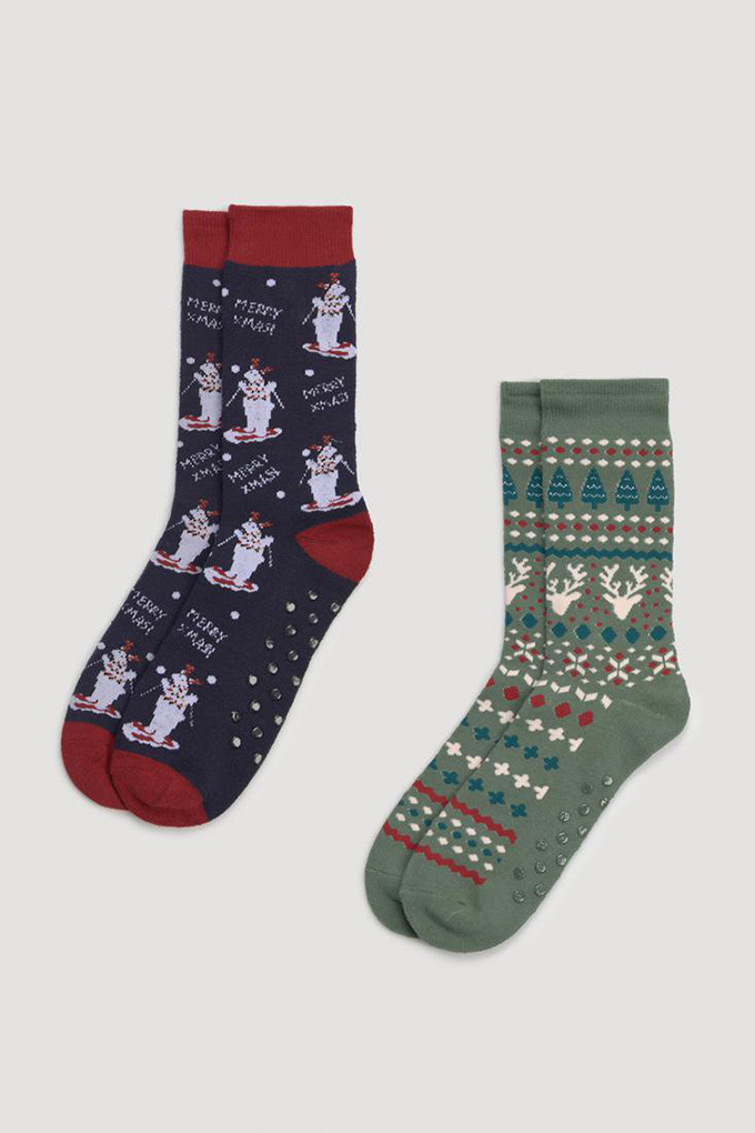 Christmas Man Loading Non-Slip Printed Socks