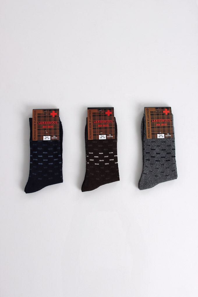 08/6 Man Wool Printed Socks