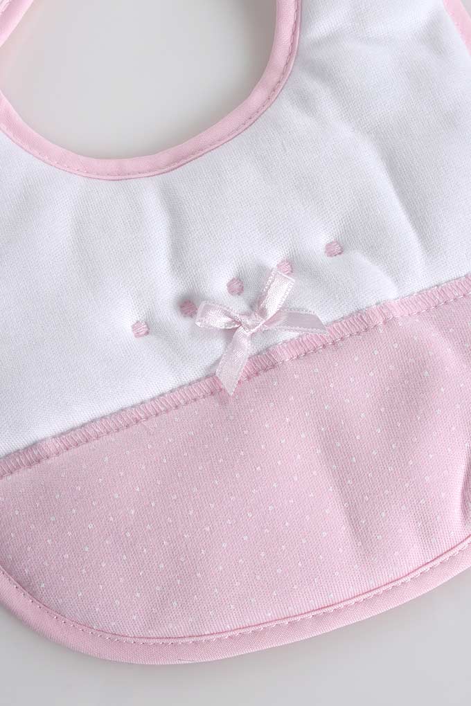 Bow w/ Dots Impermeable Embroidered Bibs
