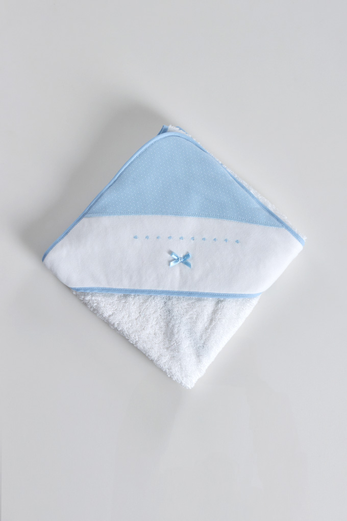 Bow w/ Dots Embroidered Baby Towel