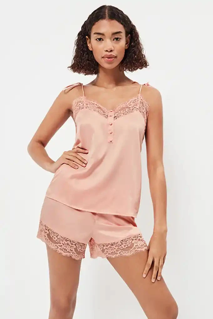 2/20005 Woman Seamless Satin Pyjama Set