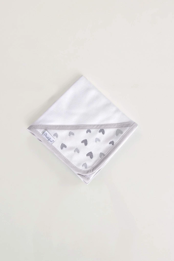 Piquet Hearts Embroidered Burp Cloth
