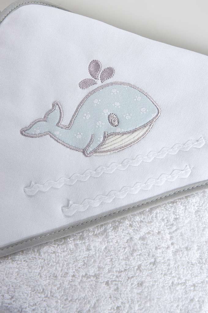 Whale Embroidered Baby Towel