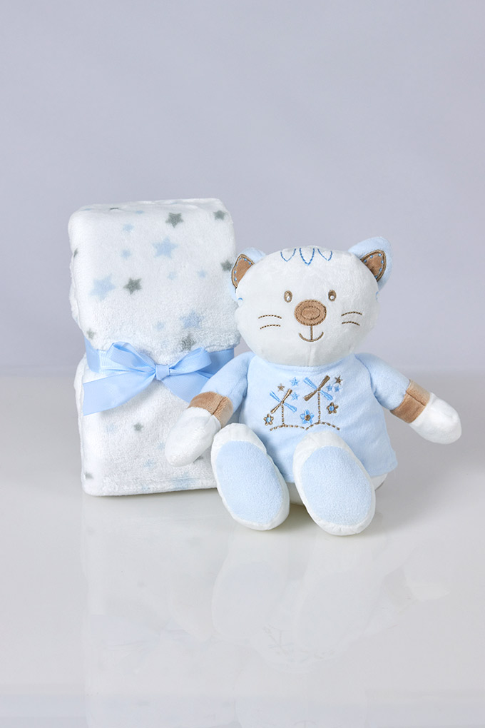 10712 Teddy + Blanket Baby Set