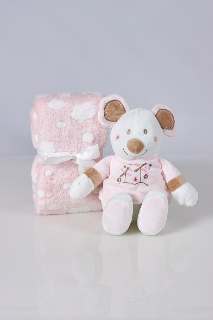 10711 Teddy + Blanket Baby Set