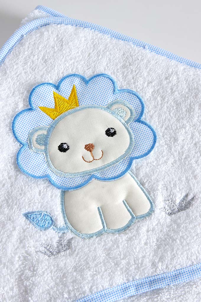 King Lion Embroidered Baby Towel