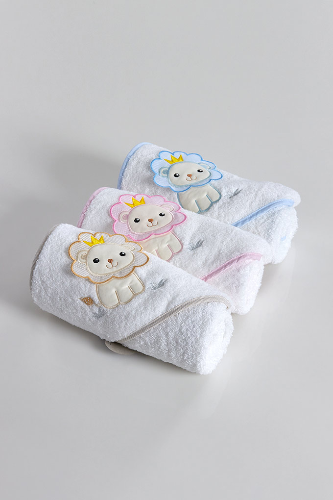King Lion Embroidered Baby Towel