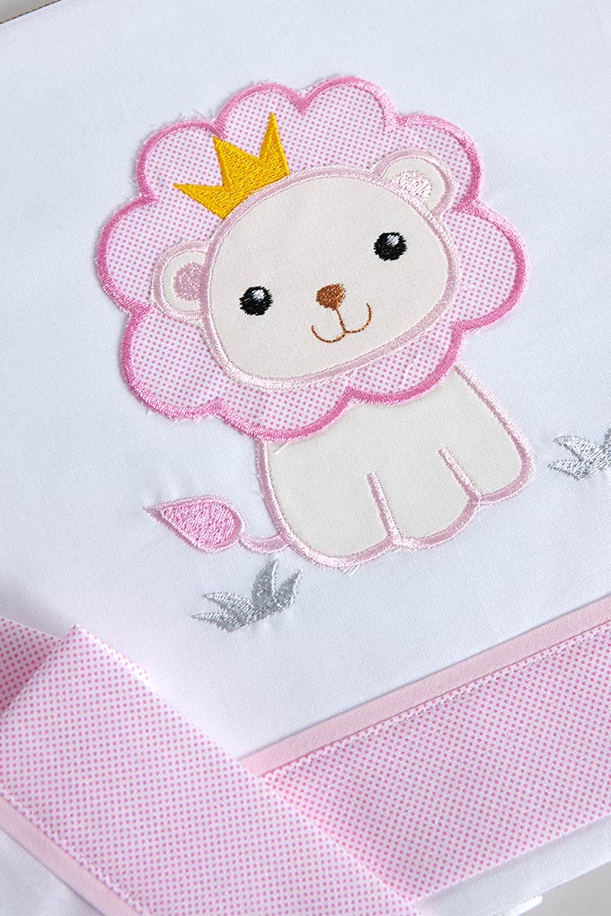 King Lion Embroidered Cotton Baby Sheets Set