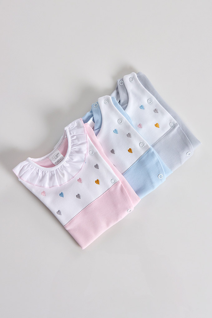 Colorful Hearts Cotton Babygrow