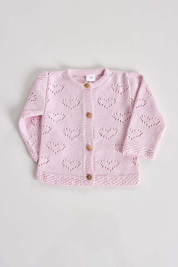 Hearts Knitted Baby Jacket