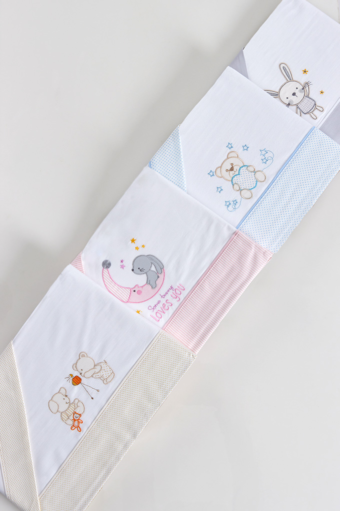 Assorted Embroidered Cotton Baby Sheets Set