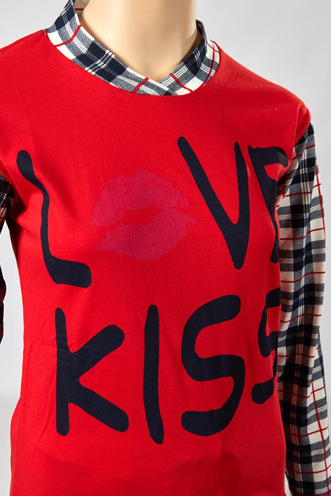 Pijama Estampado s/ Carda Adolescente Love Kiss_3