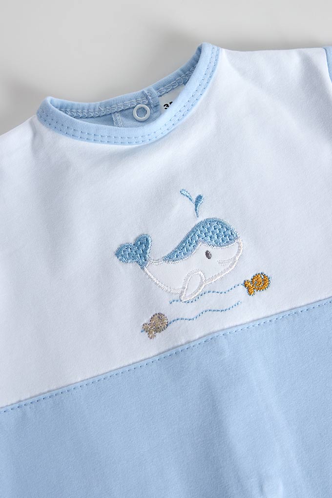 Whale Jersey Baby Dungaree