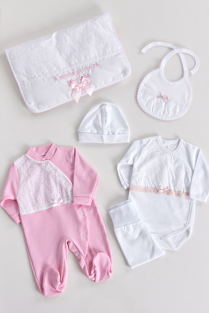 Laced w/ Bow 6 Pieces Baby Set