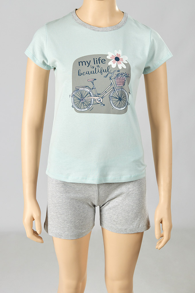 Life is Beautiful Teen Girl Printed Short Sleeve Pyjama Set