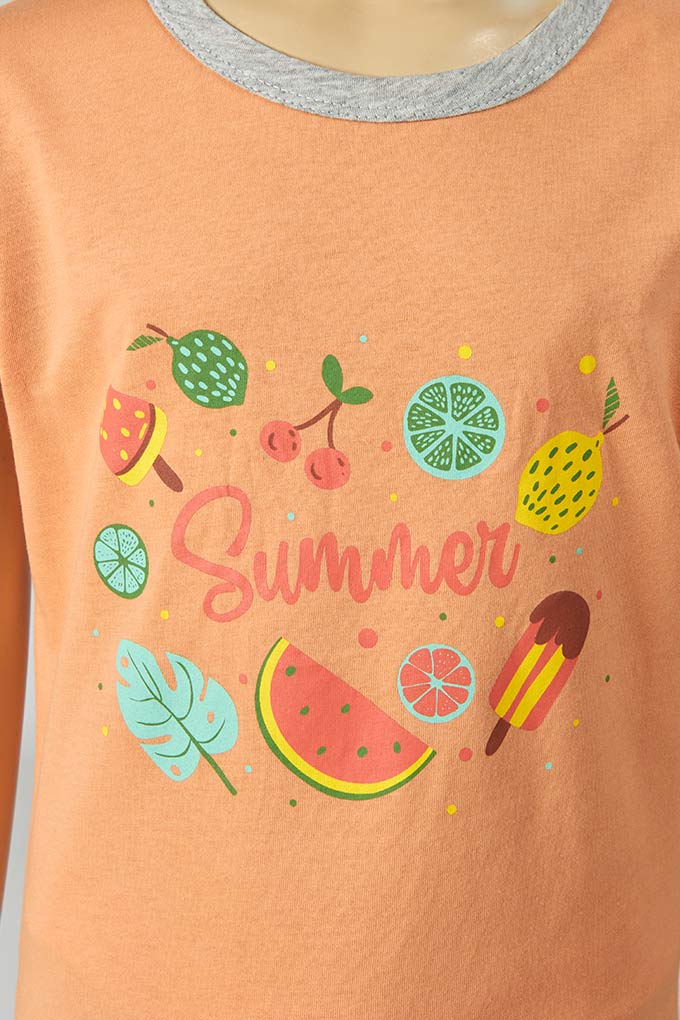 Summer Printed Short Sleeve Pyjama Set