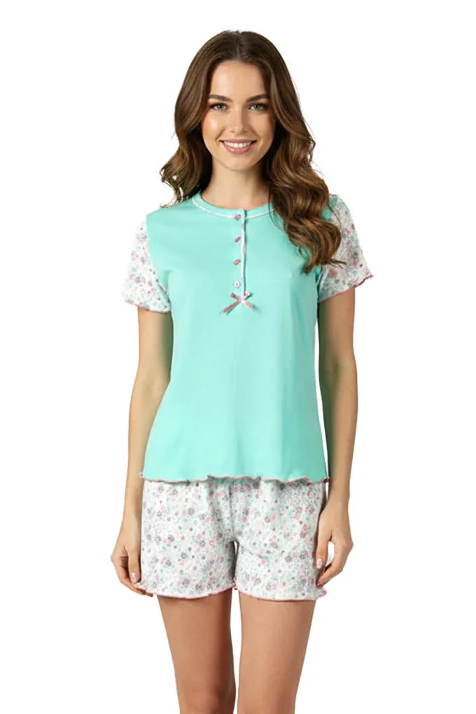 Flowers Woman Printed Short Sleeve Pyjama Set