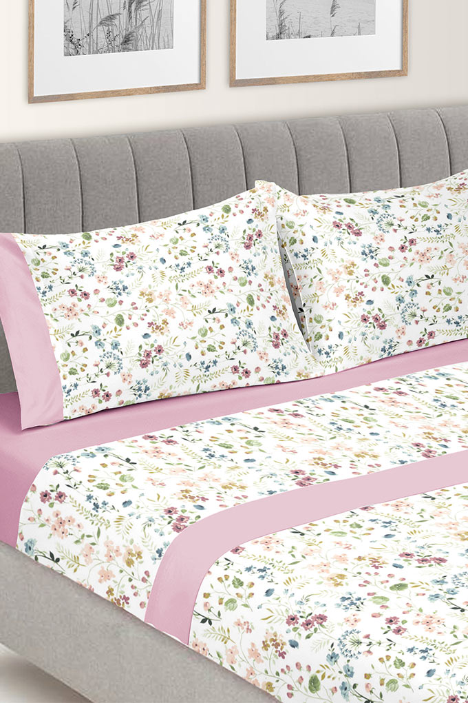 Floral Digital Printed Bed Linen w/ Sheet