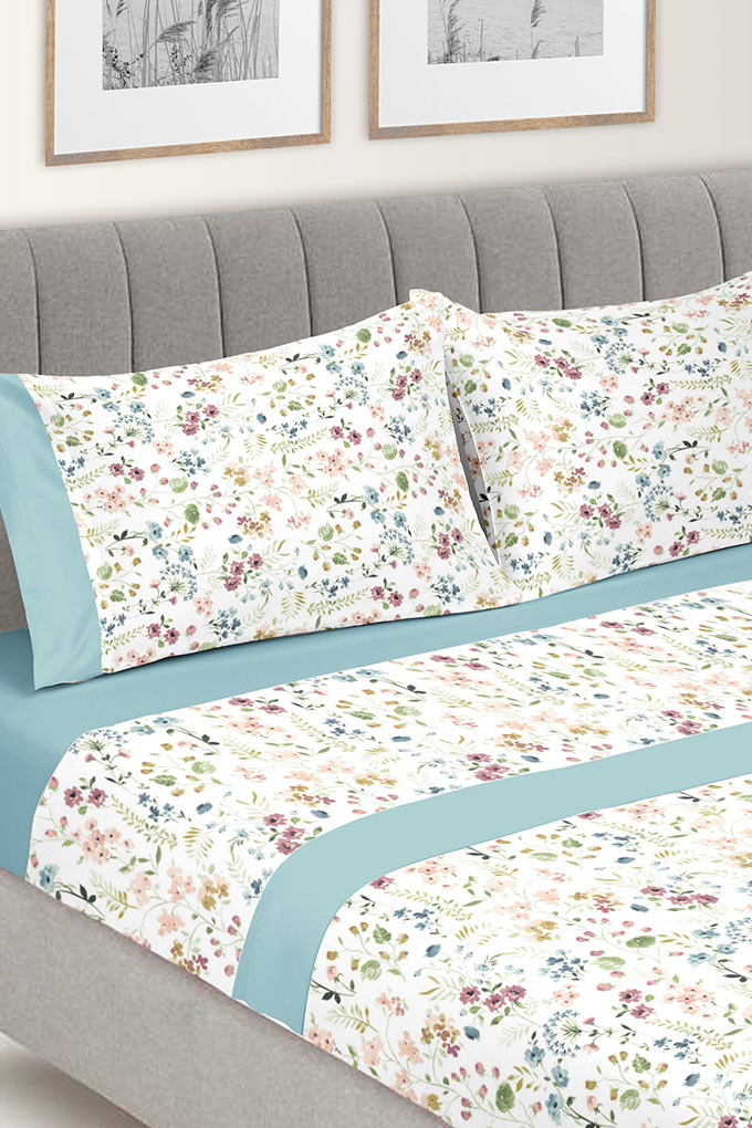 Floral Digital Printed Bed Linen w/ Sheet