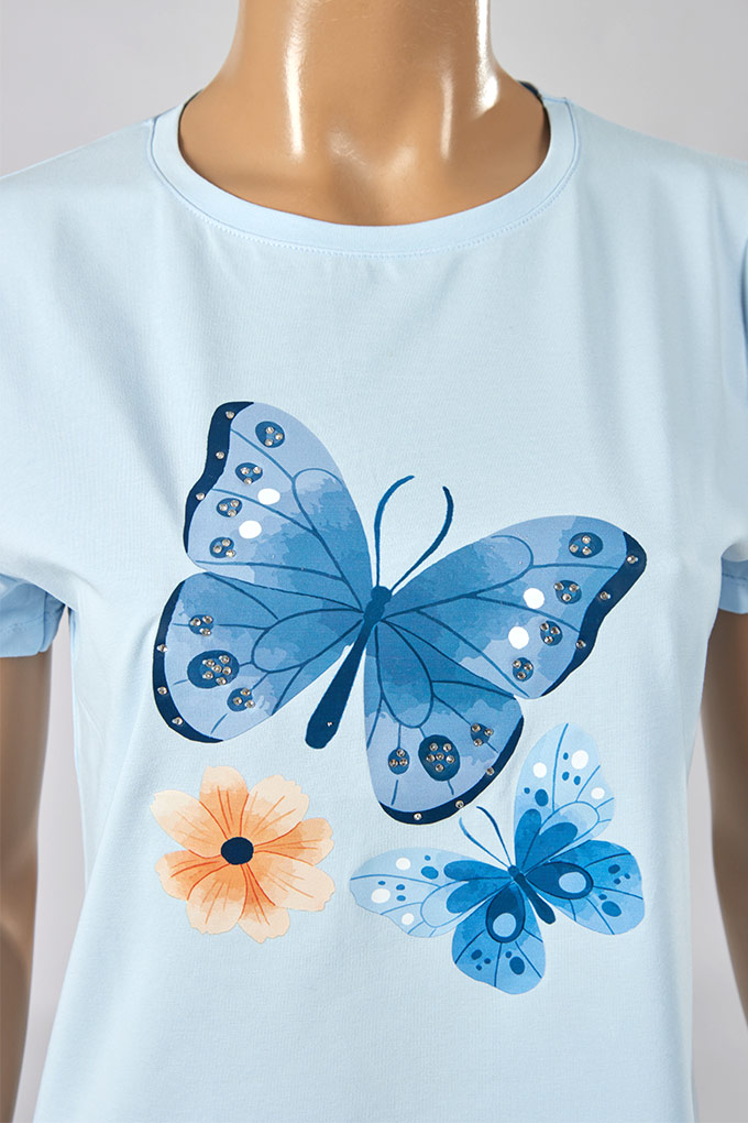 Camiseta Estampada Mujer Mariposa