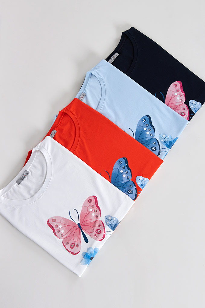 Butterfly Woman Printed T-Shirt