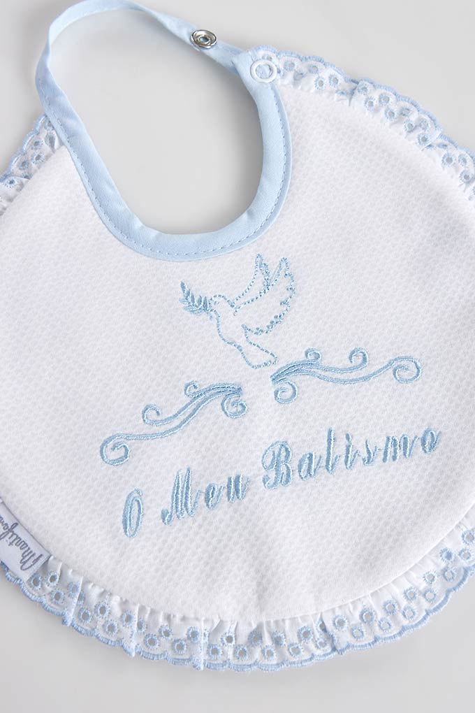 Batismo Embroidered Piquet Bibs w/ Terry