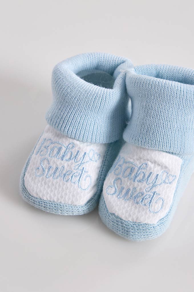 Sweet Baby Piquet Embroidered Baby Booties
