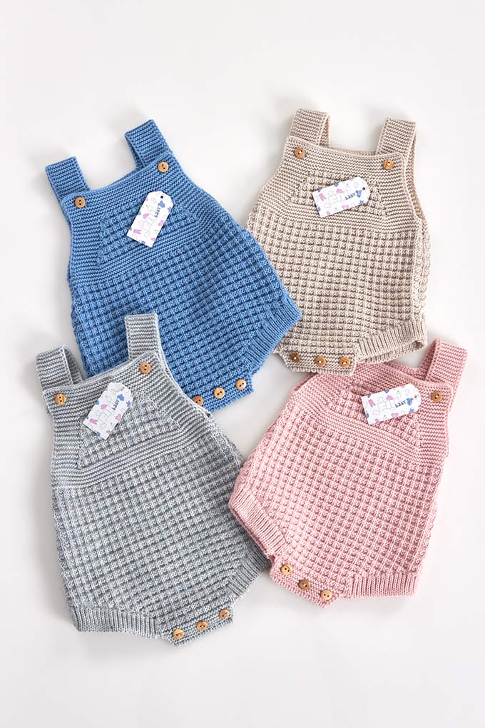 Waffle Knitted Baby Romper