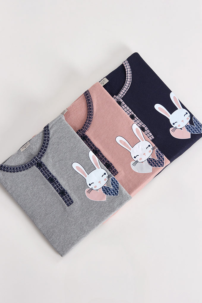 Rabbit Woman Thermal Printed Pyjama Set