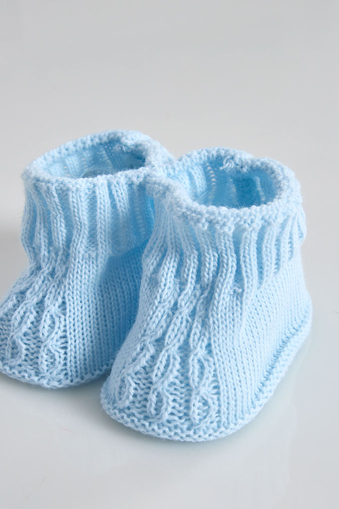 Braid Knitted Baby Booties